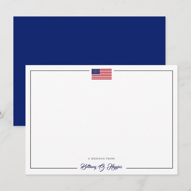 Patriotic Style America Flag | Office Stationary  (Front/Back)