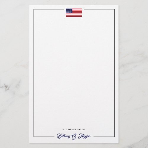 Patriotic Style America Flag  Office Stationary  Stationery