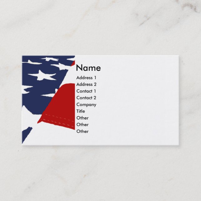 Patriotic Stylized American Flag Business Card (Front)