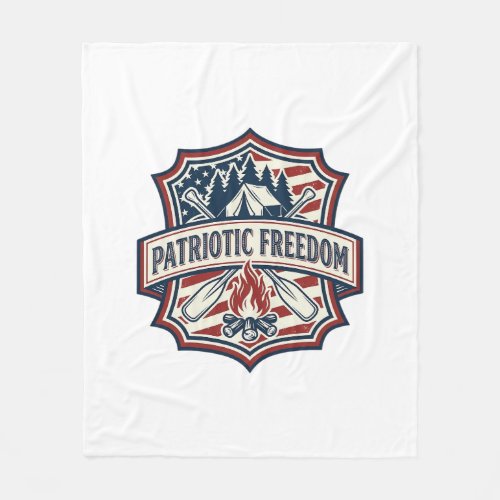 Patriotic Summer Camp Spirit Vector Graphic Tee_1 Fleece Blanket
