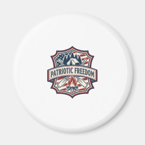Patriotic Summer Camp Spirit Vector Graphic Tee_1 Magnet