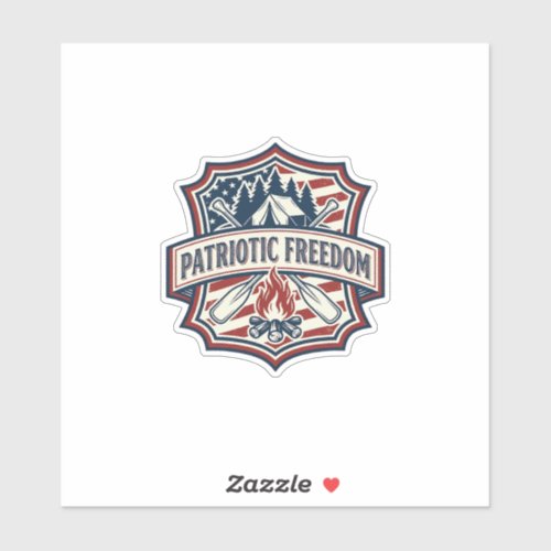 Patriotic Summer Camp Spirit Vector Graphic Tee_1 Sticker