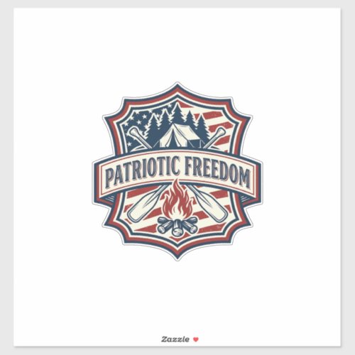 Patriotic Summer Camp Spirit Vector Graphic Tee_1 Sticker