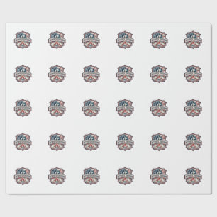 Patriotic Summer Camp Spirit Vector Graphic Tee_1 Wrapping Paper