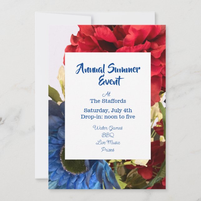 Patriotic summer Fun Invitation Card (Front)