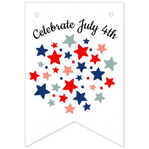 Patriotic Summer July 4th bunting Flags