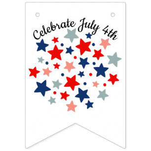 Patriotic Summer July 4th bunting Flags