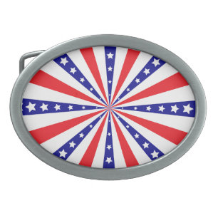 Patriotic Sun Burst Belt Buckle