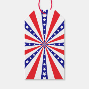 Patriotic Sun Burst Gift Tags