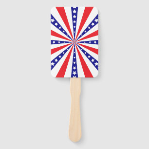 Patriotic Sun Burst Hand Fan