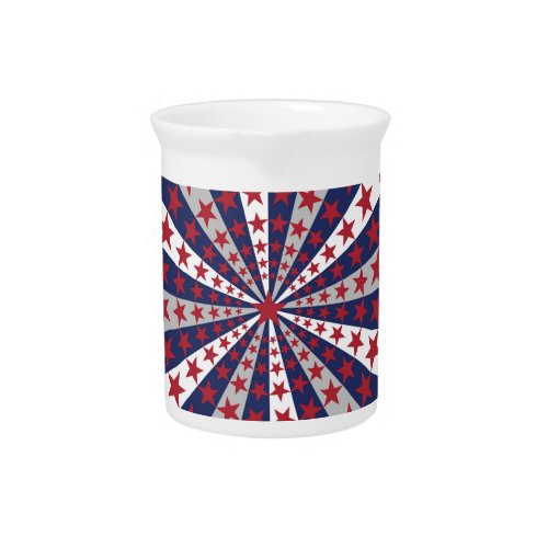 Patriotic Sunburst American Flag Artwork Beverage Pitcher