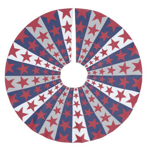 Patriotic Sunburst American Flag Artwork Brushed Polyester Tree Skirt