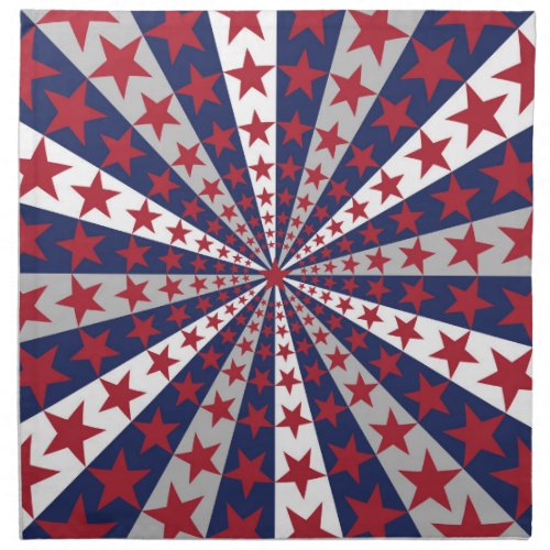 Patriotic Sunburst American Flag Artwork Cloth Napkin