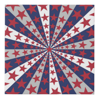 Patriotic Sunburst: American Flag Artwork Faux Canvas Print