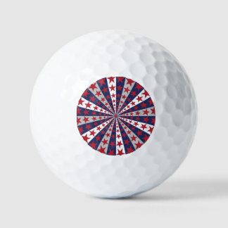 Patriotic Sunburst: American Flag Artwork Golf Balls