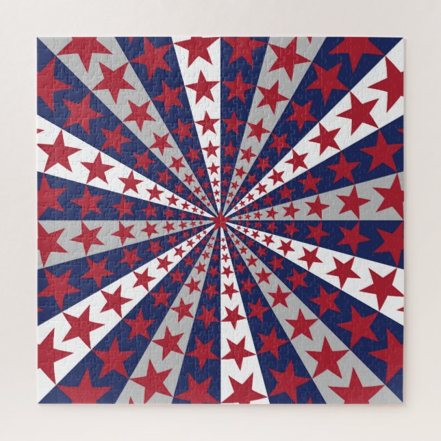 Patriotic Sunburst: American Flag Artwork Jigsaw Puzzle (Vertical)