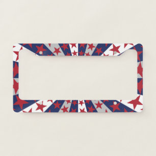 Patriotic Sunburst: American Flag Artwork License Plate Frame
