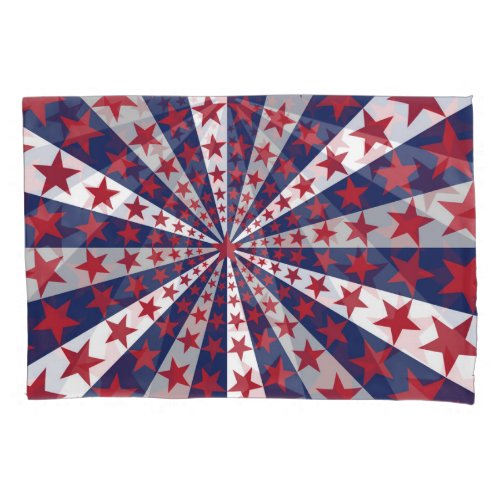 Patriotic Sunburst American Flag Artwork Pillow Case