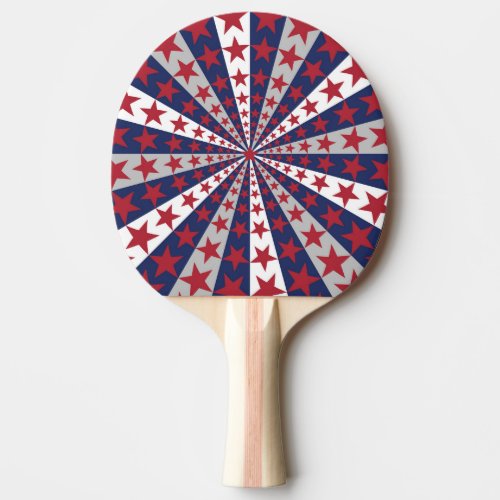 Patriotic Sunburst American Flag Artwork Ping Pong Paddle