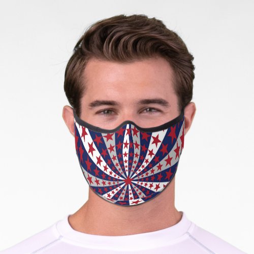 Patriotic Sunburst American Flag Artwork Premium Face Mask