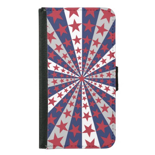 Patriotic Sunburst American Flag Artwork Samsung Galaxy S5 Wallet Case