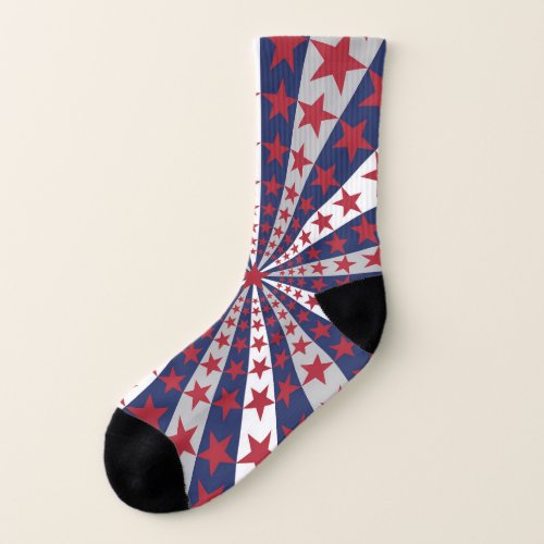 Patriotic Sunburst American Flag Artwork Socks