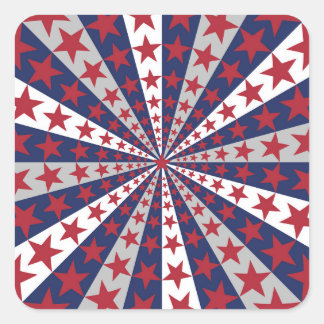 Patriotic Sunburst: American Flag Artwork Square Sticker