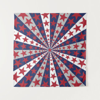 Patriotic Sunburst: American Flag Artwork Tapestry