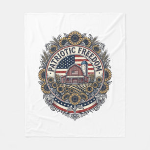 Patriotic Sunflower Farm Vector Graphic Tee_1 Fleece Blanket