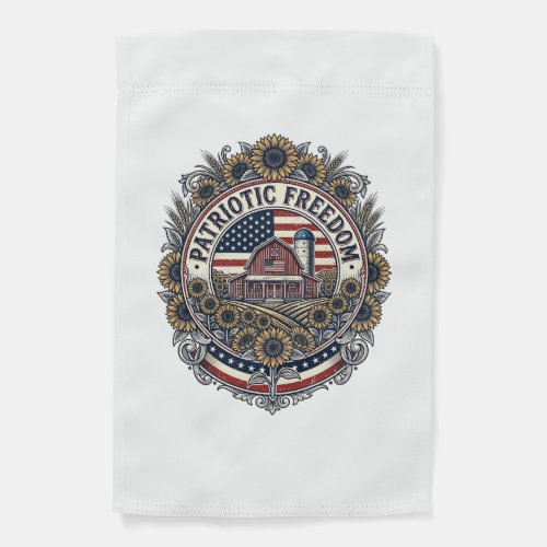 Patriotic Sunflower Farm Vector Graphic Tee_1 Garden Flag