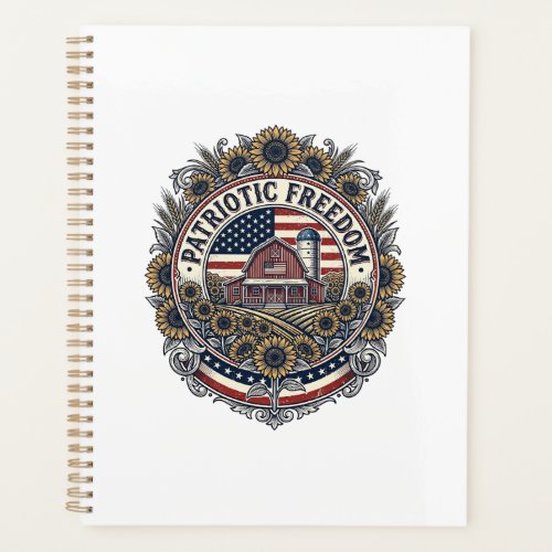 Patriotic Sunflower Farm Vector Graphic Tee_1 Planner