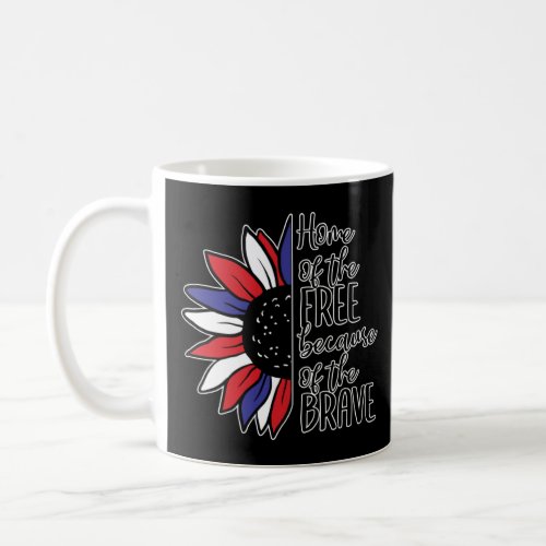 Patriotic Sunflower Home of the Free Because of th Coffee Mug