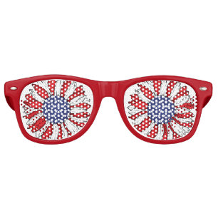 Patriotic Sunflower Retro Sunglasses