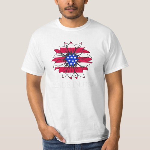 Patriotic Sunflower SVG PNG PDF USA Sunflower  T_Shirt