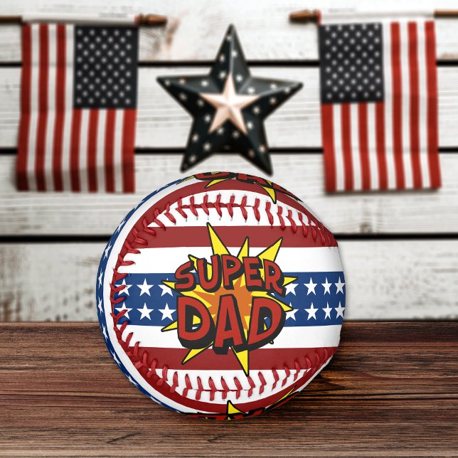 Patriotic Super Dad Baseball (Creator Uploaded)