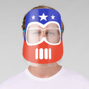 Patriotic Super Hero Face Shield