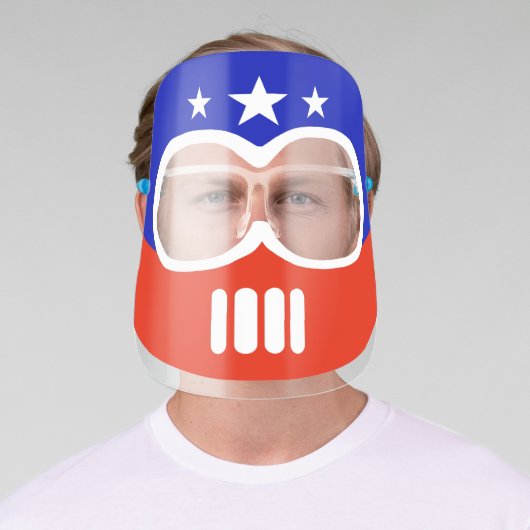 Patriotic Super Hero Face Shield (Insitu)
