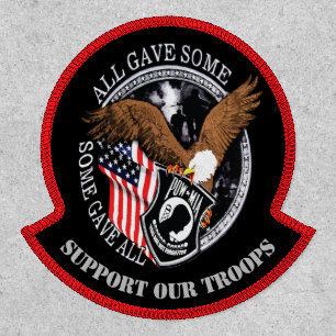 Patriotic Support Our Troops POW-MIA Military Patch