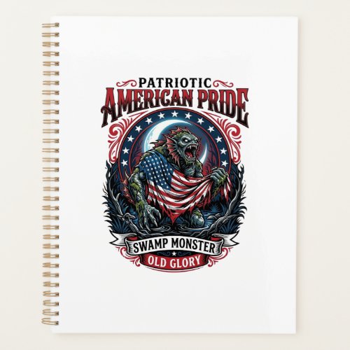 Patriotic Swamp Monster Old Glory Horror Monster P Planner