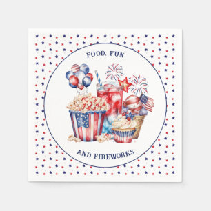 Patriotic Sweets & Fireworks 4th of July Party Napkins