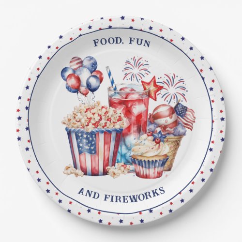 Patriotic Sweets  Fireworks 4th of July Party  Paper Plates