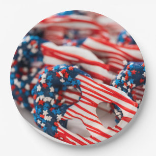 Patriotic sweets paper plates