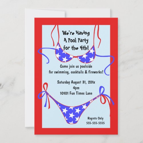 Patriotic Swim Suit Invitation