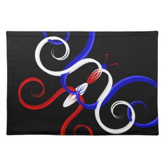 Patriotic Swirl Butterfly Cloth Placemat