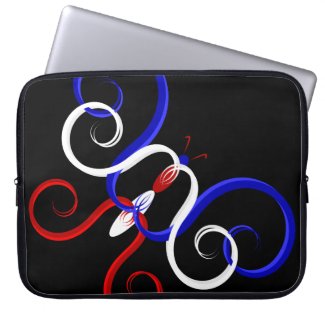 Patriotic Swirl Butterfly Computer Sleeve