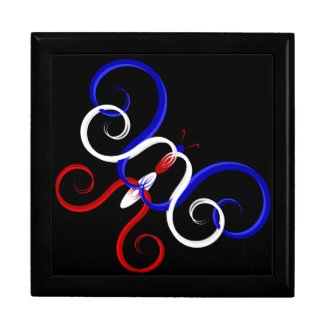 Patriotic Swirl Butterfly Gift Box