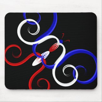 Patriotic Swirl Butterfly Mouse Pad