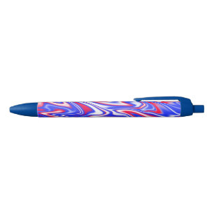 Patriotic Swirl: Red White and Blue Marble, Pen