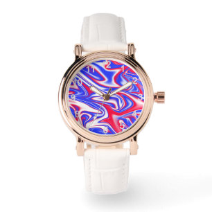 Patriotic Swirl: Red White and Blue Marble, Watch
