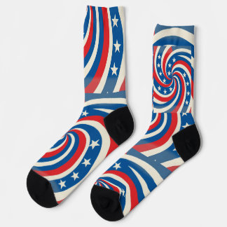 Patriotic Swirling Stars & Stripes Bold USA Pride Socks
